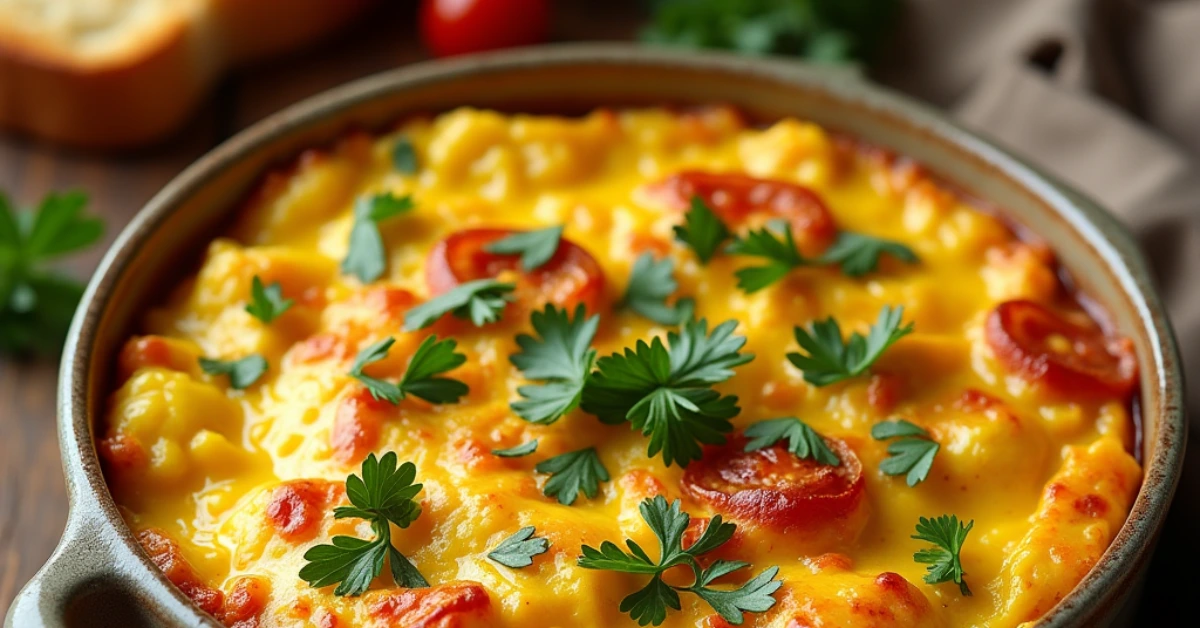 Healthy and delicious Baked Scrambled Eggs for Breakfast, a simple and nutritious morning recipe.