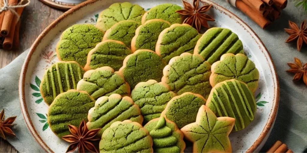 Matcha Shortbread Cookies